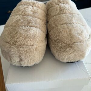 Free People Tan Platform Slippers